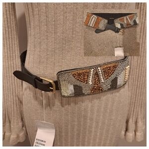 & Other Stories Beaded Black and Brown Belt